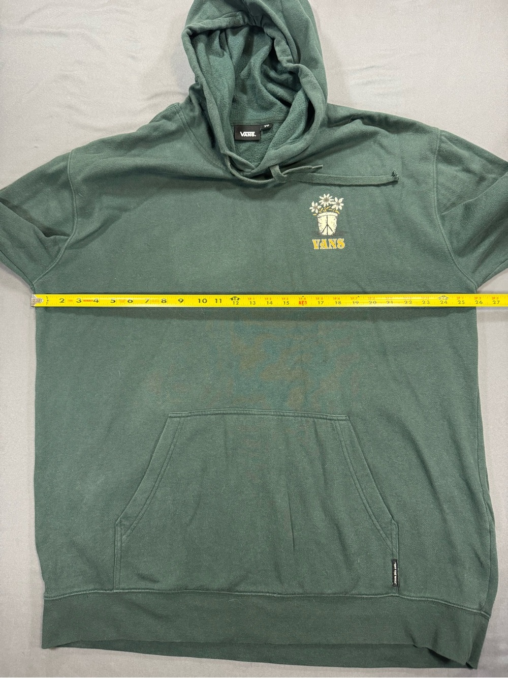 Vans Green Hoodie with Yellow Floral Skull Graphic - Picture 5 of 6